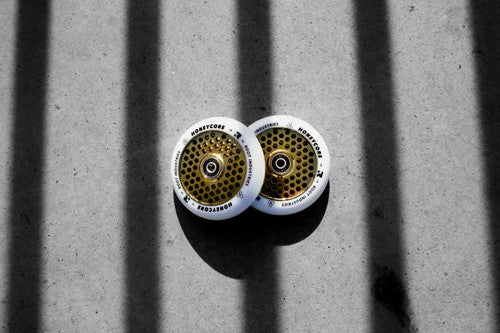 Honeycore Wheels | White / Gold Rush
