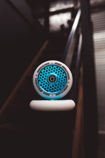 Honeycore Wheels | White / Sky Blue