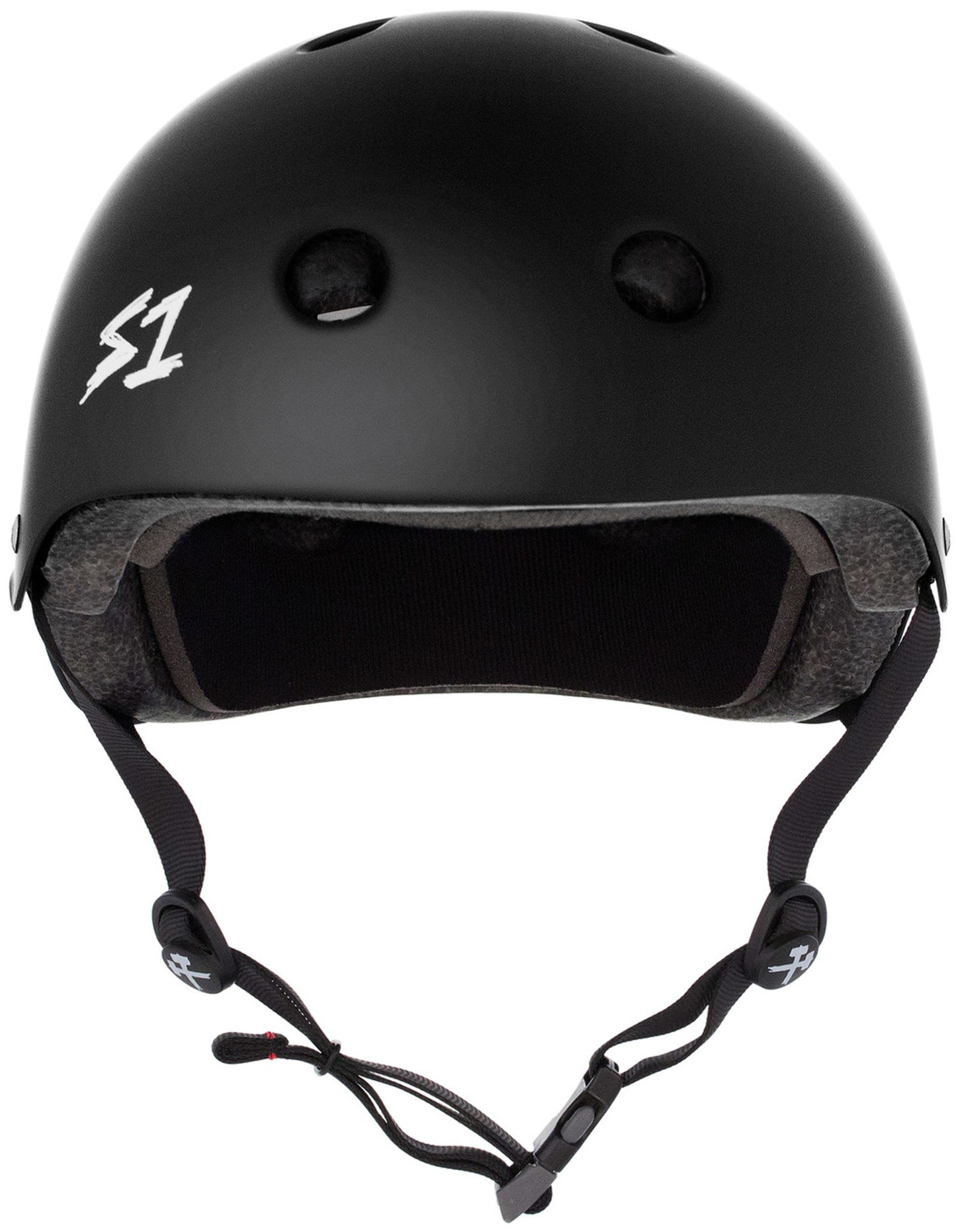 Black Matte Skate Helmet S1 Lifer front view.