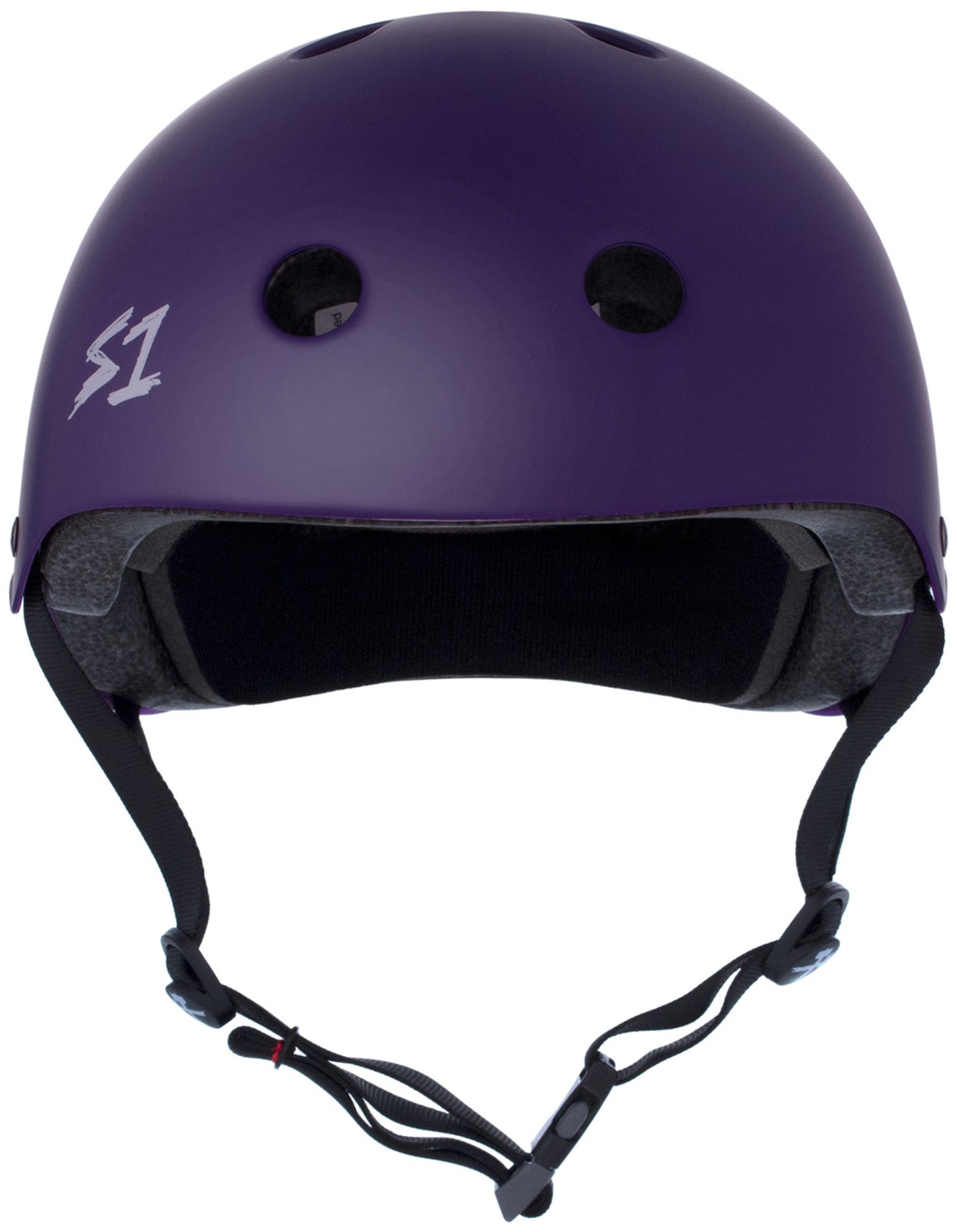 Purple Matte Skateboard Helmet S1 Lifer front view.