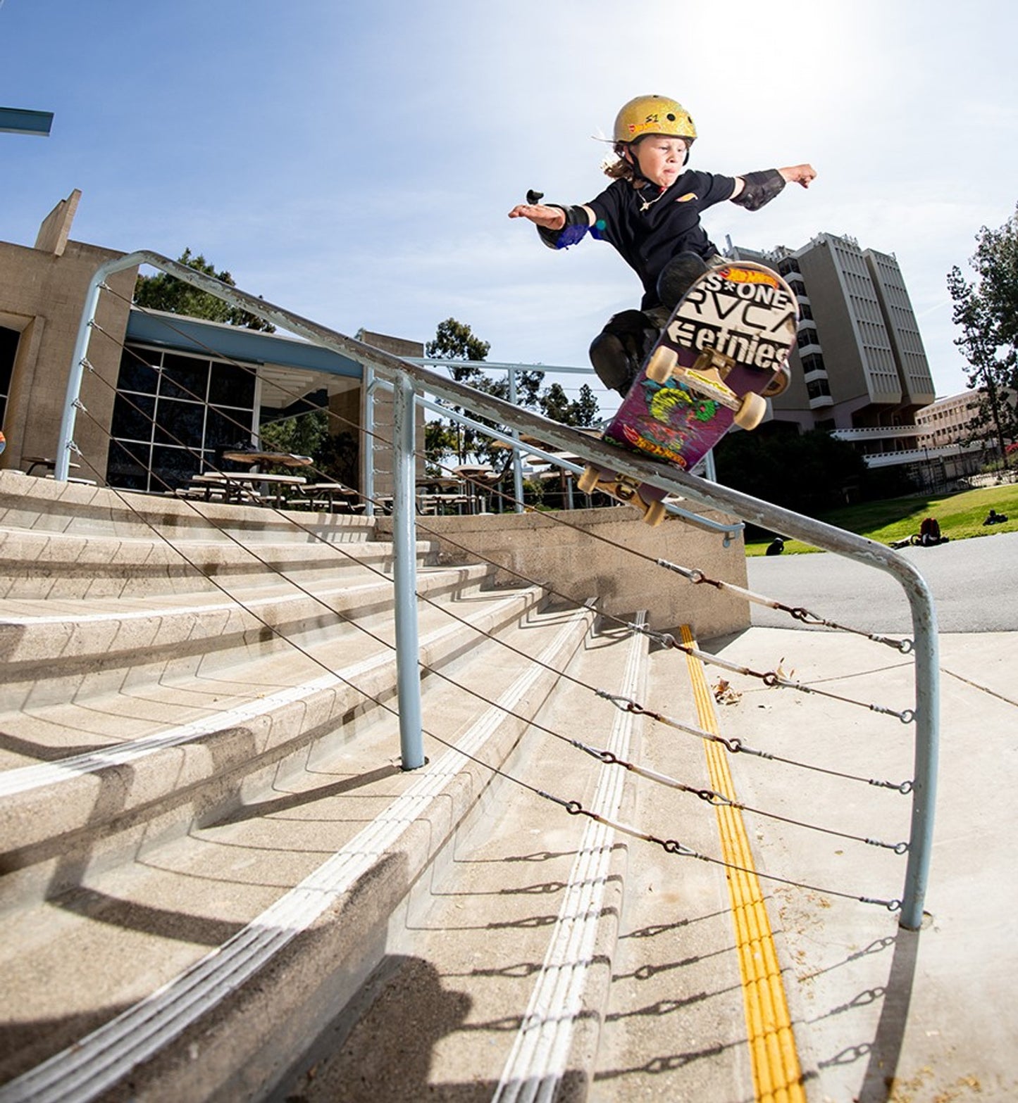 Wyatt Hammond B/S Board Slide S1 Mini Lifer Skateboard Helmet Gold Glitter
