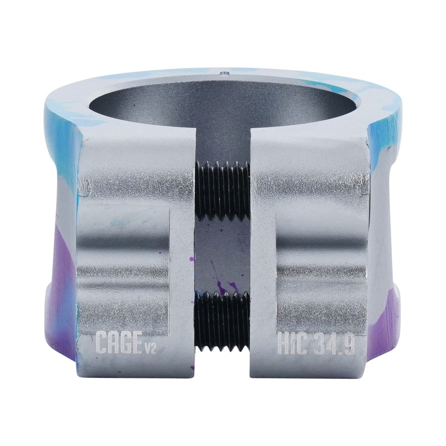 Oath Cage V2 Alloy 2 Bolt Clamp Blue/Purple/Titanium