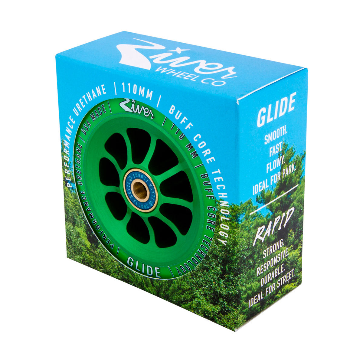 “Emerald” Glides 110mm (Green on Green) 1-Pair