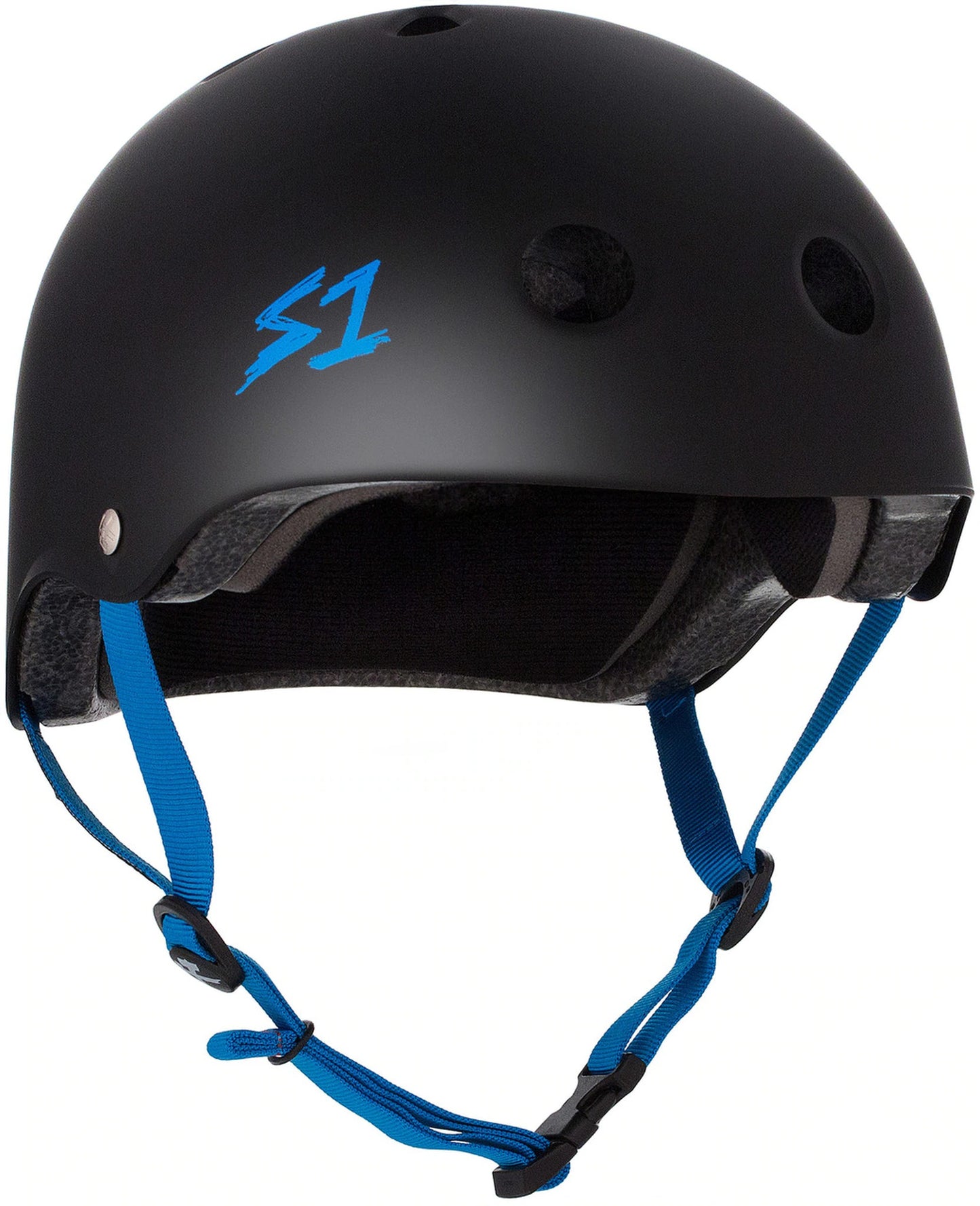 S One Lifer Helmet Skate - Black Matte w/Cyan Stap