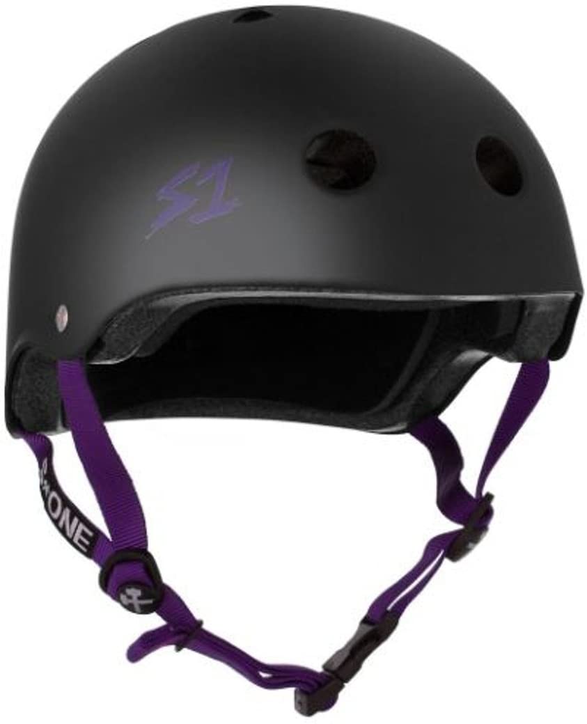 S One Lifer Helmet Skate - Black Matte/Purple Straps