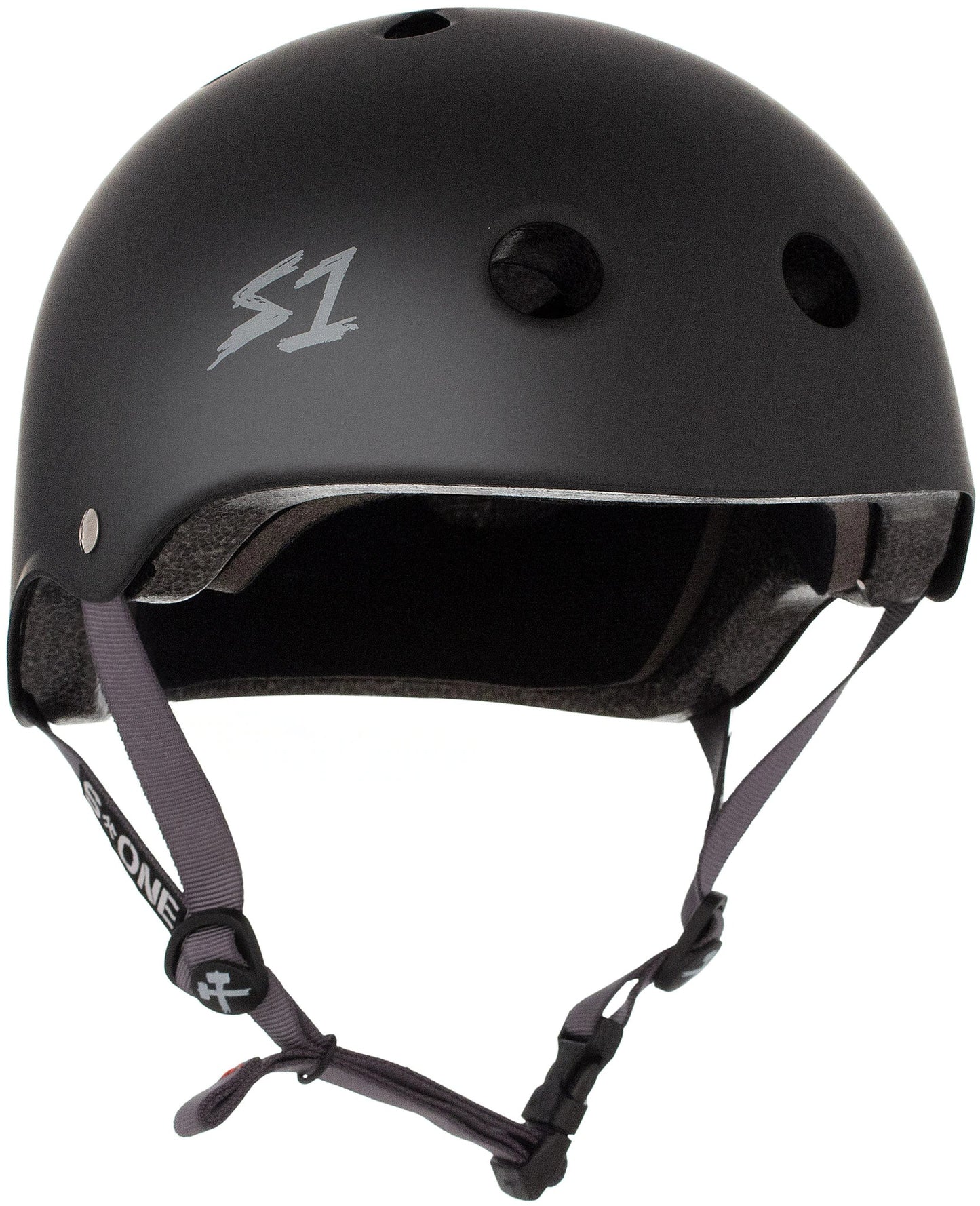 S One Lifer Helmet Skate - Black Matte/Grey Strap