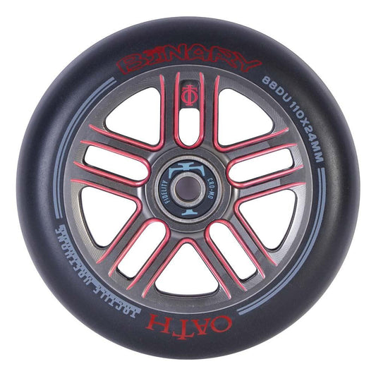 Oath Binary 110mm x 24mm Wheels - Red/Titanium
