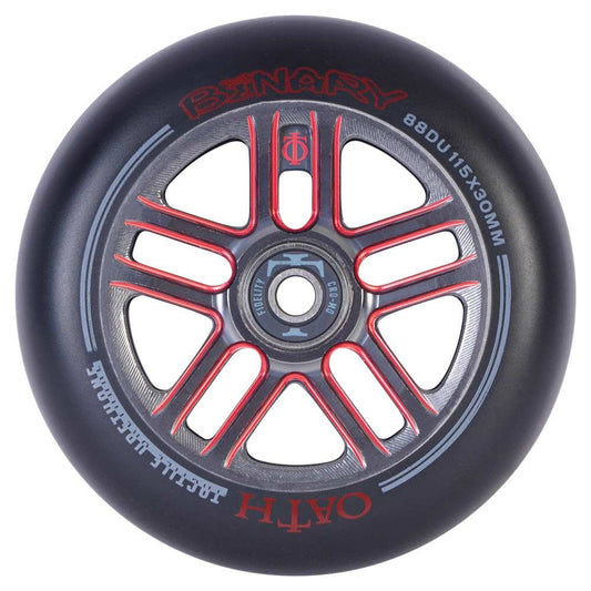 Oath Binary 115mm x 30mm Wheels - Red/Titanium