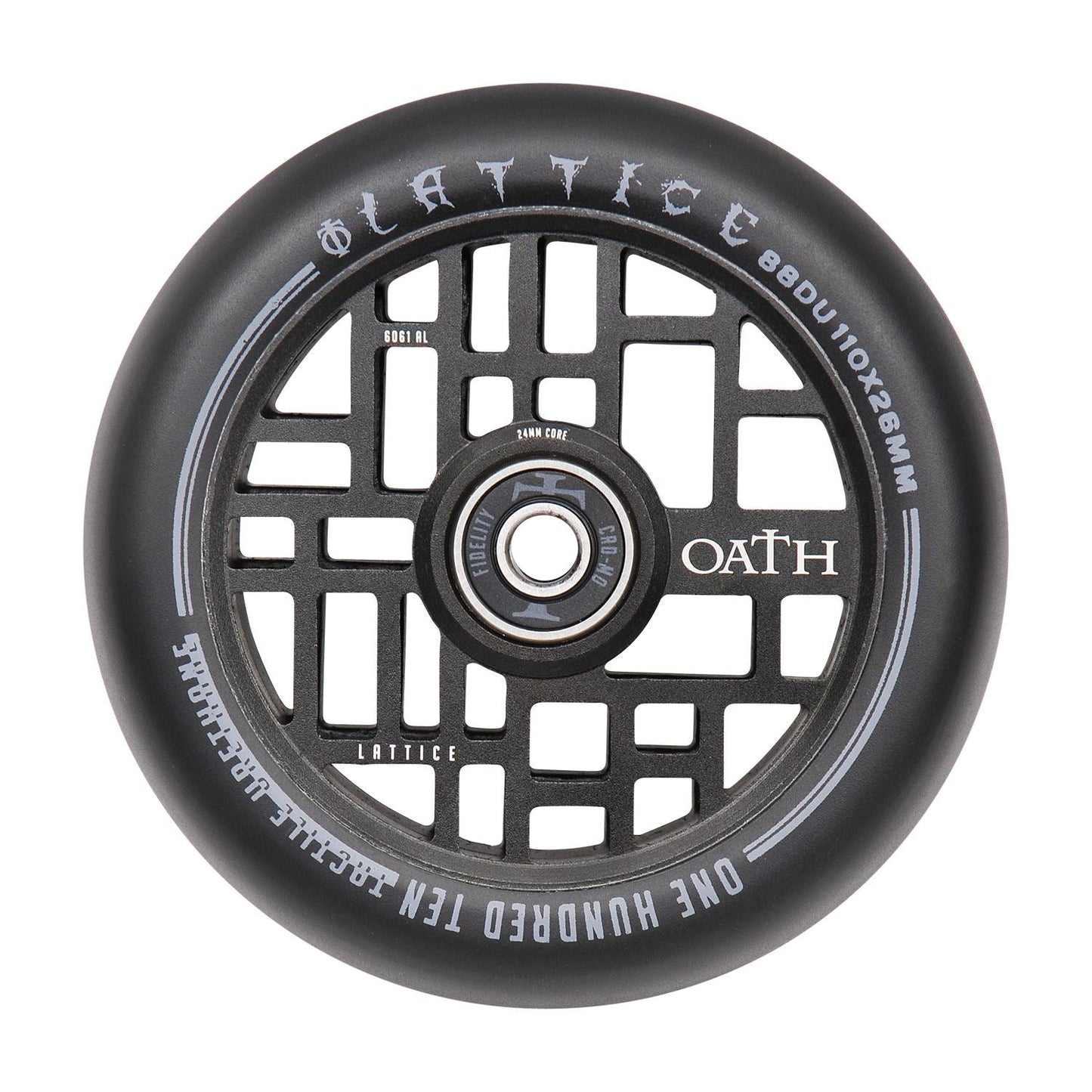 Oath Lattice 110mm Wheels - Anodised Satin Black