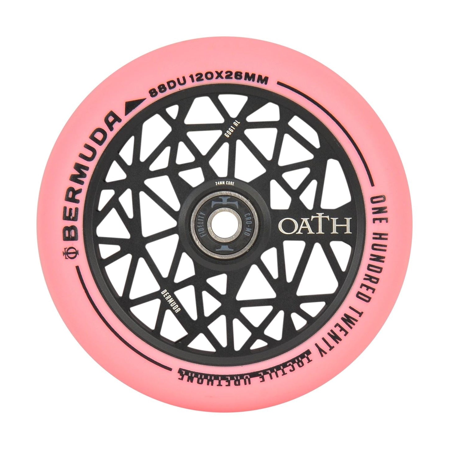 Oath Bermuda 120mm Wheels  - Anodised Black/Pink