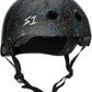 Black Glitter Roller Derby Helmet S1 Mega Lifer 3/4 view.