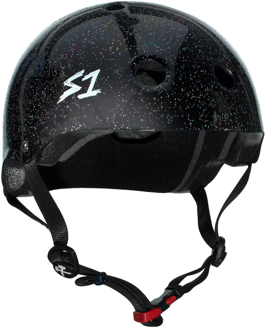 Black Glitter BMX Helmet S1 Mini Lifer side view.